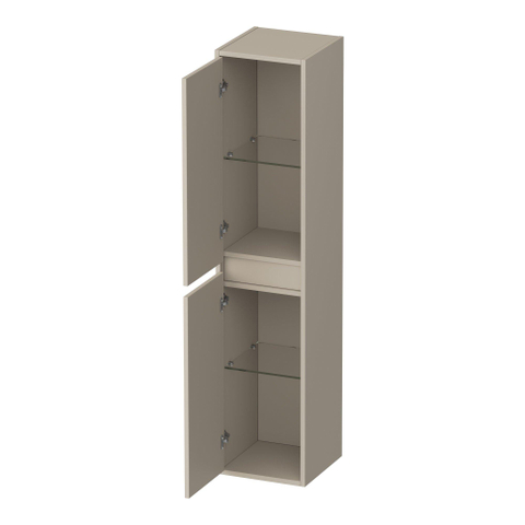 BRAUER Adore Wavy armoire haute - 160x35x35cm - 2 portes - ouvrant à gauche ou à droite - sans poignée - beige mat SW1198506