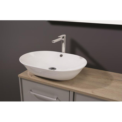 Crosswater Navarre Waskom - opbouw - rond - 59x42x14cm - overloop - porselein - glans wit SW487169