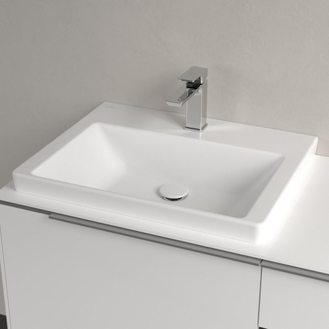 Villeroy & Boch Subway 3.0 Lavabo - 600 x 470 x 165 stone white mat (blanc) CeramicPlus - sans trop-plein - bord meulé SW702162