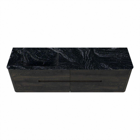 Mondiaz CIRO-DLUX Meuble de salle de bains - 170x45x50cm - Lavabo solid surface Lava - 1 vasque à gauche - 1 trou de robinet - 4 tiroirs - Shadow SW1533806