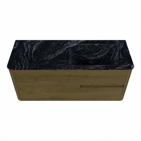 Mondiaz CIRO-DLUX Ensemble de meubles de salle de bains - 120x45x50cm - lavabo solid surface Lava - 1 vasque à droite - sans trous de robinet - 2 tiroirs - Dusk SW1533033