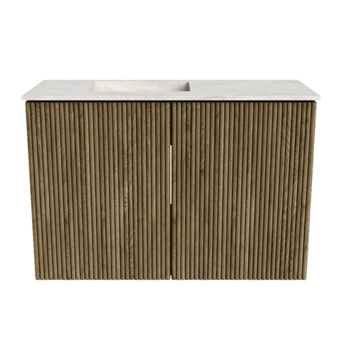 Mondiaz JOYA-DLUX 60cm meuble de salle de bains - couleur Dusk - Vasque FAYE position Gauche 1 trou de robinet couleur Ostra. SW1423392
