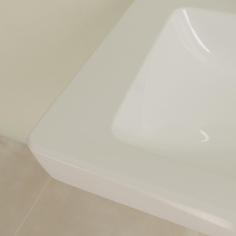 Villeroy & Boch Subway 2.0 wastafel - geslepen - 65x47cm - met kraangat - met overloop CeramicPlus - White Alpine (glans wit) 1025019