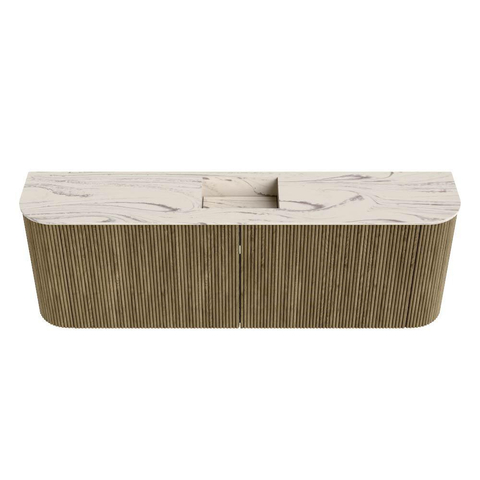 Mondiaz JOYA-DLUX Meuble de toilette 123,2cm - arrondi gauche et droite couleur Dusk - Vasque FAYE position Milieu 1 trou de robinet couleur Nata SW1425954