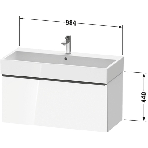 Duravit D-Neo wastafelonderkast 98.4x44x44.2cm 1 lade Noten (donker) Mat SW641132