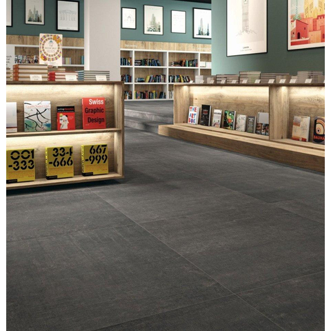 Ceralto Tesselo Uno Carreaux de sol - 100x100cm - 8.5mm - rectifié - Graphite SW496876