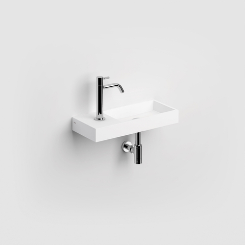 Clou Aluite lave-mains - 45x19x6cm - trou robinet gauche - sans trop-plein - blanc mat SW9320