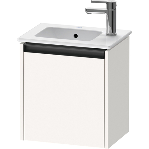Duravit Ketho.2 Fonteinkast - met 1 deur - 41x29.2x44cm rechts - met greep antraciet - wit supermat SW772247