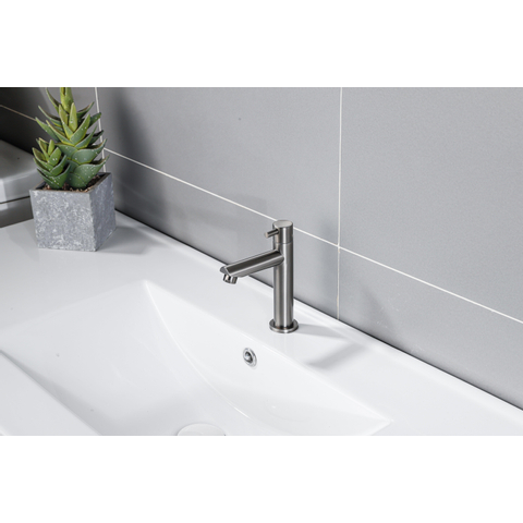 Fortifura Calvi Fonteinkraan - 15.4cm - opbouw - 1gats - PVD - geborsteld gunmetal (antraciet) SW696239