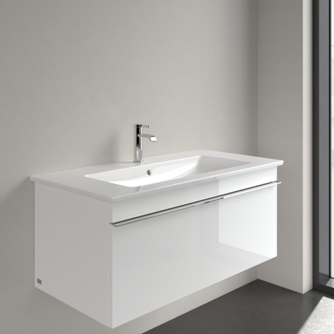 Villeroy & Boch venticello Meubelwastafel wasbak midden - 1 kraangat - 100x50cm geschikt - voor 3 kraangaten overloop - White Alpine (glans wit) 1025120