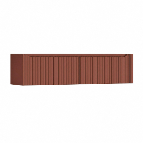 H&R Badmeubelen Juice Wastafelonderkast - 180x45x40cm - rechterhoek afgerond - 3D-front - 2 lades - geïntegreerde greep - terra mat SW1260378