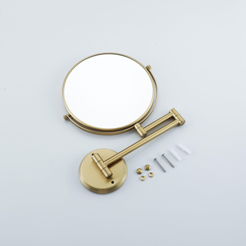 Fortifura Calvi make-up spiegel - 20cm - rond - PVD - geborsteld messing (goud) SW1126039