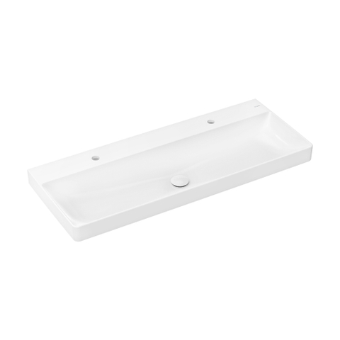 Hansgrohe Xelu Q wastafel - 120x48x8cm - 2 kraangaten - opzet - wit SW1164891
