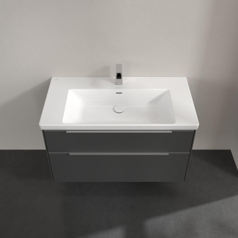 Villeroy & Boch Subway 3.0 wastafelonderkast - 97.3x57.9cm - 2 lades - Graphite (grijs) SW641586
