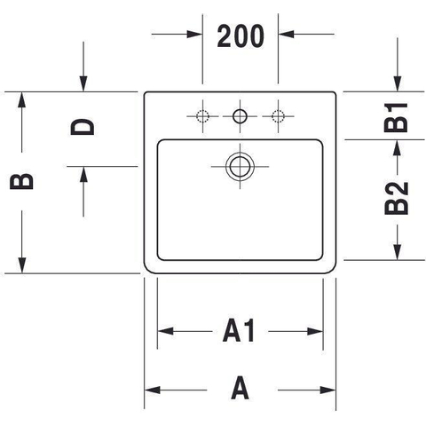 Duravit Vero Opbouwwastafel - geslepen - met kraangat - met overloop - 59.5x46.5cm - met wondergliss - inclusief bevestiging - wit 0290489