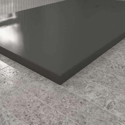 Villeroy & Boch Ecora douchebak - 150x90x3.5cm - afvoer korte zijde - anthracite (antraciet) SW1558924
