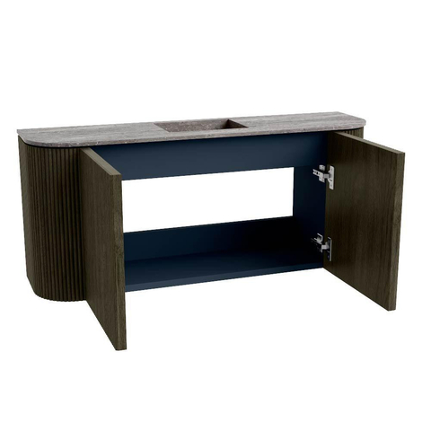 Mondiaz JOYA-DLUX 93.2cm toiletmeubel - ronding links en rechts kleur Shadow - Wastafel FAYE positie Midden Zonder kraangat kleur Oza. SW1425080