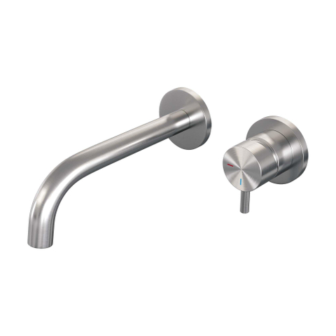BRAUER Brushed Edition Wastafelmengkraan inbouw - gebogen uitloop links - hendel kort smal - inclusief inbouwdeel - model B 1 - PVD - geborsteld RVS OUTLETSTORE STORE45176