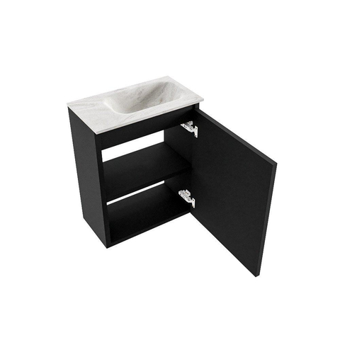 MONDIAZ TURE-DLUX Meuble de toilette 40 cm Urban. Lavabo EDEN Ostra position à droite. Sans trou de robinet. SW1104657
