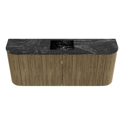 Mondiaz JOYA-DLUX Meuble de salle de bains 103.2cm - arrondis gauche et droite couleur Dusk - Vasque FAYE position Milieu 1 trou de robinet couleur Lava SW1423269