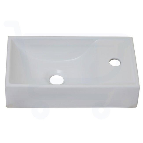 H&R Badmeubelen Qube Fontein - 41x22x10cm - kraangat rechts - wit SW47