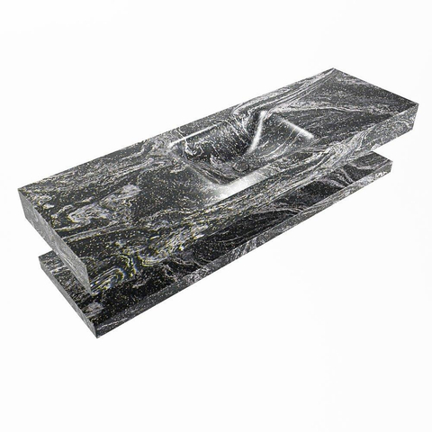 Mondiaz ALAN-DLUX Ensemble de meuble - 150cm - meuble Lava mat - 0 tiroirs - Lavabo Cloud Lava suspendu - vasque Centre - 1 trou de robinet SW809071
