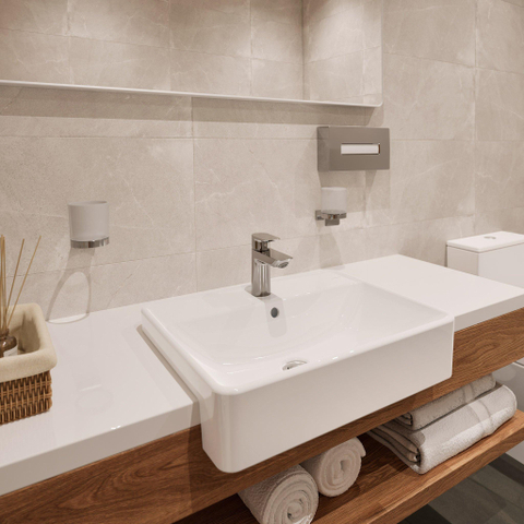 Hansgrohe Xanuia half inbouw wastafel 550/440 met kraangat en overloop SW1567316