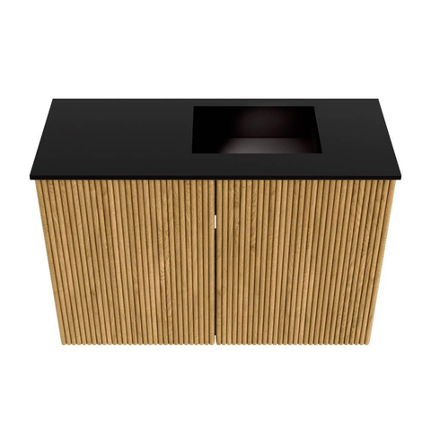 Mondiaz JOYA 60cm meuble de toilette - couleur Oak - Vasque FAYE position Droite Sans trou de robinet couleur Urban SW1421164