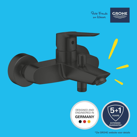 Grohe Start Badkraan - omstel - koppelingen HOH 15cm - matte black (mat zwart) SW924868