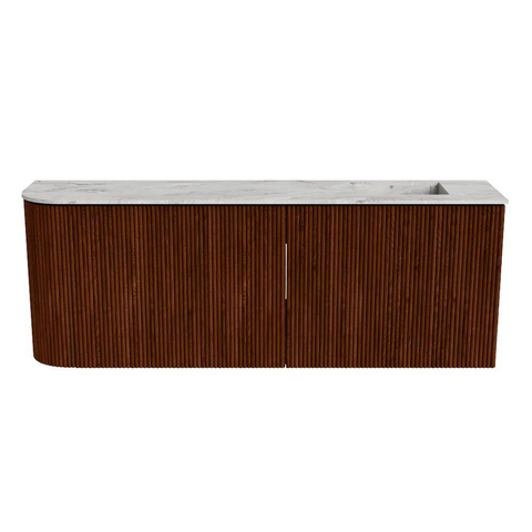 Mondiaz JOYA-DLUX 111.6cm toiletmeubel - ronding links kleur Ruby - Wastafel FAYE positie Rechts Zonder kraangat kleur Glace. SW1423582