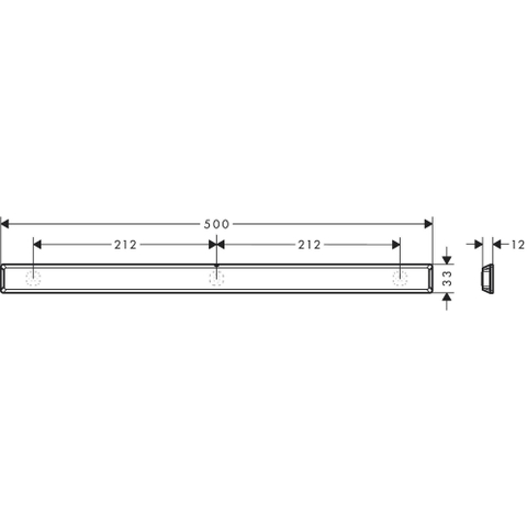 Hansgrohe WallStoris élément mural 50x3.3x1.2cm Noir mat SW651268