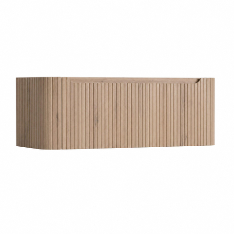 H&R Badmeubelen Juice Wastafelonderkast - 120x45x40cm - afgeronde hoeken - 3D-front - 1 lade - geïntegreerde greep - rockford oak SW1259233