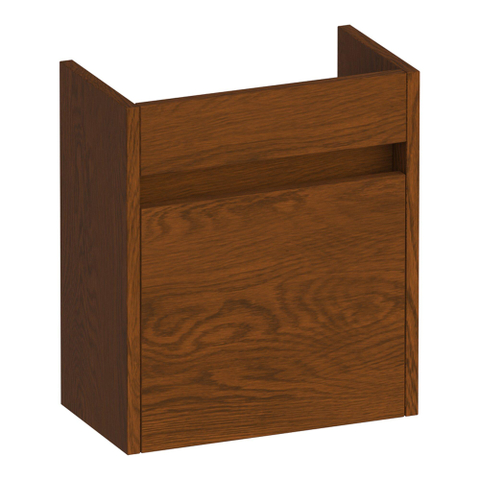 BRAUER Adore meuble sous-lavabo pour lave-mains - 40x45x22cm - avec 1 porte sans poignée à ouverture à droite chêne à lamelles brun SW1198174