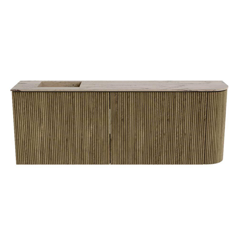 Mondiaz JOYA-DLUX Meuble de salle de bains 111.6cm - arrondi droit couleur Dusk - Vasque FAYE position Gauche Sans trou de robinet couleur Arena. SW1425787