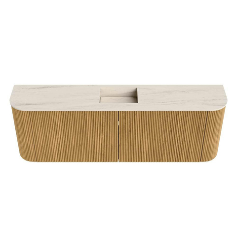 Mondiaz JOYA-DLUX Meuble de salle de bains 123,2cm - arrondi gauche et droite couleur Chêne - Vasque FAYE position Milieu Sans trou de robinet couleur Meli SW1423972