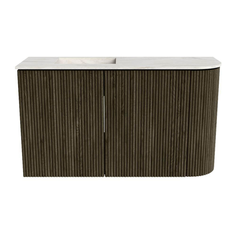 Mondiaz JOYA-DLUX 71.6cm toiletmeubel - ronding rechts kleur Shadow - Wastafel FAYE positie Links Zonder kraangat kleur Ostra. SW1423064