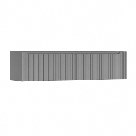 H&R Badmeubelen Juice Wastafelonderkast - 180x45x40cm - rechterhoek afgerond - 3D-front - 2 lades - geïntegreerde greep - stone grey mat SW1260370