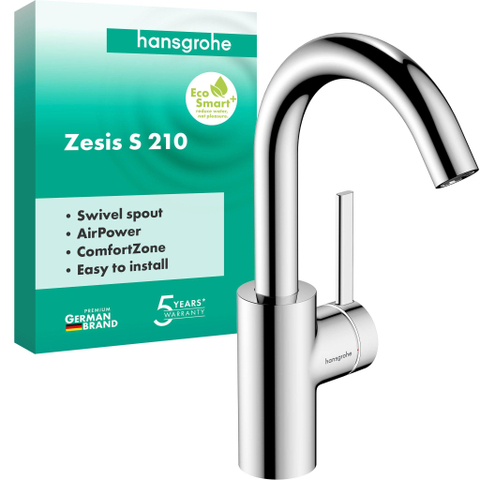 Hansgrohe Zesis wastafelkraan - model 210 - met draaibare uitloop - zonder waste - chroom SW1388681