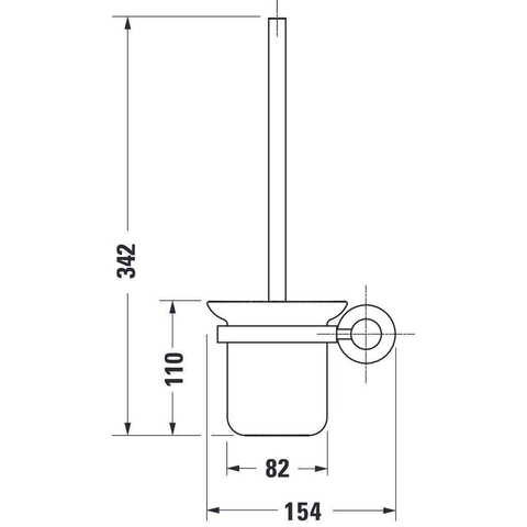 Duravit D-code Borstelgarnituur - 154x342x154mm - chroom glanzend GA49448