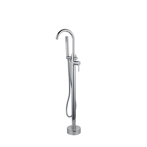 Fortifura Calvi vrijstaande badkraan - 113cm - met handdoucheset - hoogglans chroom SW377817