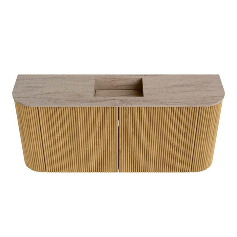 Mondiaz JOYA-DLUX Meuble de toilette 93,2 cm - arrondi gauche et droite couleur Chêne - Vasque FAYE position Milieu Sans trou de robinet couleur Saba SW1424225