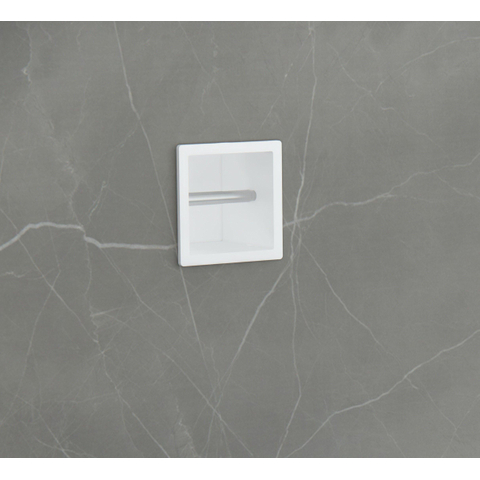 Fortifura Calvi Toiletrolhouder - inbouw - 17.3x17.3x15.3cm - Mat wit OUTLETSTORE STORE34600