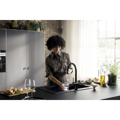 Hansgrohe Aqittura Filtersysteem - 210 uittrekbare uitloop - 1jet - mat zwart SW918722