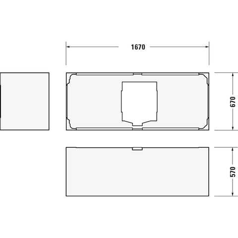 Duravit Durastyle Baignoire acrylique rectangulaire avec dossier gauche 170x70x46cm sans pieds ou tabliers blanc SW54480