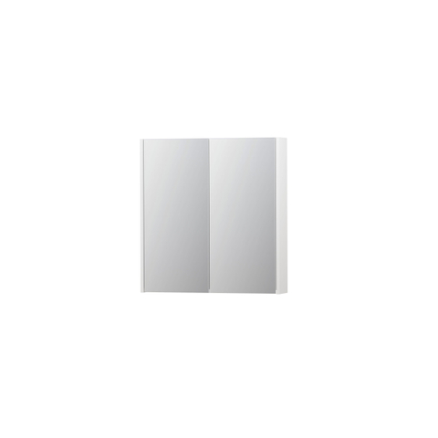 Ink armoire de toilette avec 2 portes miroir double face 70x15x73cm avec softclose hpl aluminium gris destockage OUT7506
