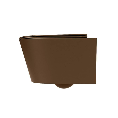 Mondiaz LAVIE WC suspendu – sans bride – 36 x 53 cm – avec abattant softclose – Rust (brun) SW1208705