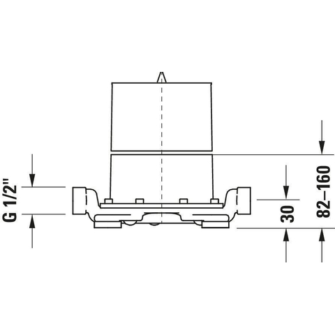Duravit Universal Basiselement - 1 greeps badmengkr inb - 150x160x150mm - wit SW527989