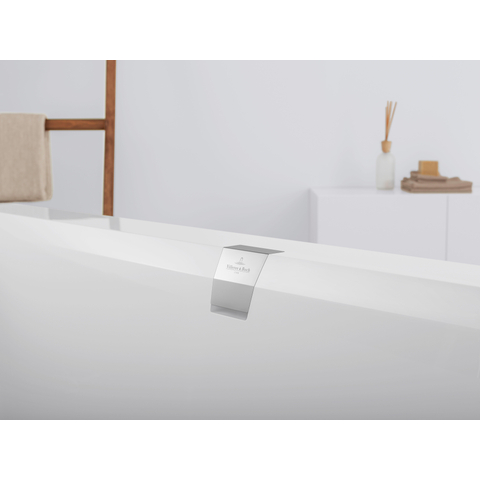 Villeroy & Boch Squaro edge 12 kunststof bad quaryl rechthoekig - 170x75x45cm - inclusief poten en afvoer /overloopcombinatie - glans wit 0942246