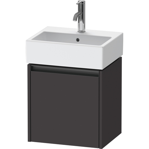 Duravit Ketho.2 Wastafelonderbouwkast - met 1 deur - 43.4x33.8x44cm rechts - met greep antraciet - grafiet supermat SW772340