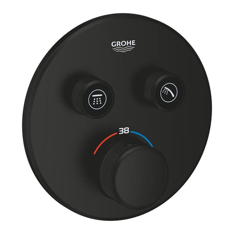 GROHE Grohtherm SmartControl afbouwdeel - rond - thermostatisch - 2 functies - mat zwart SW1475080